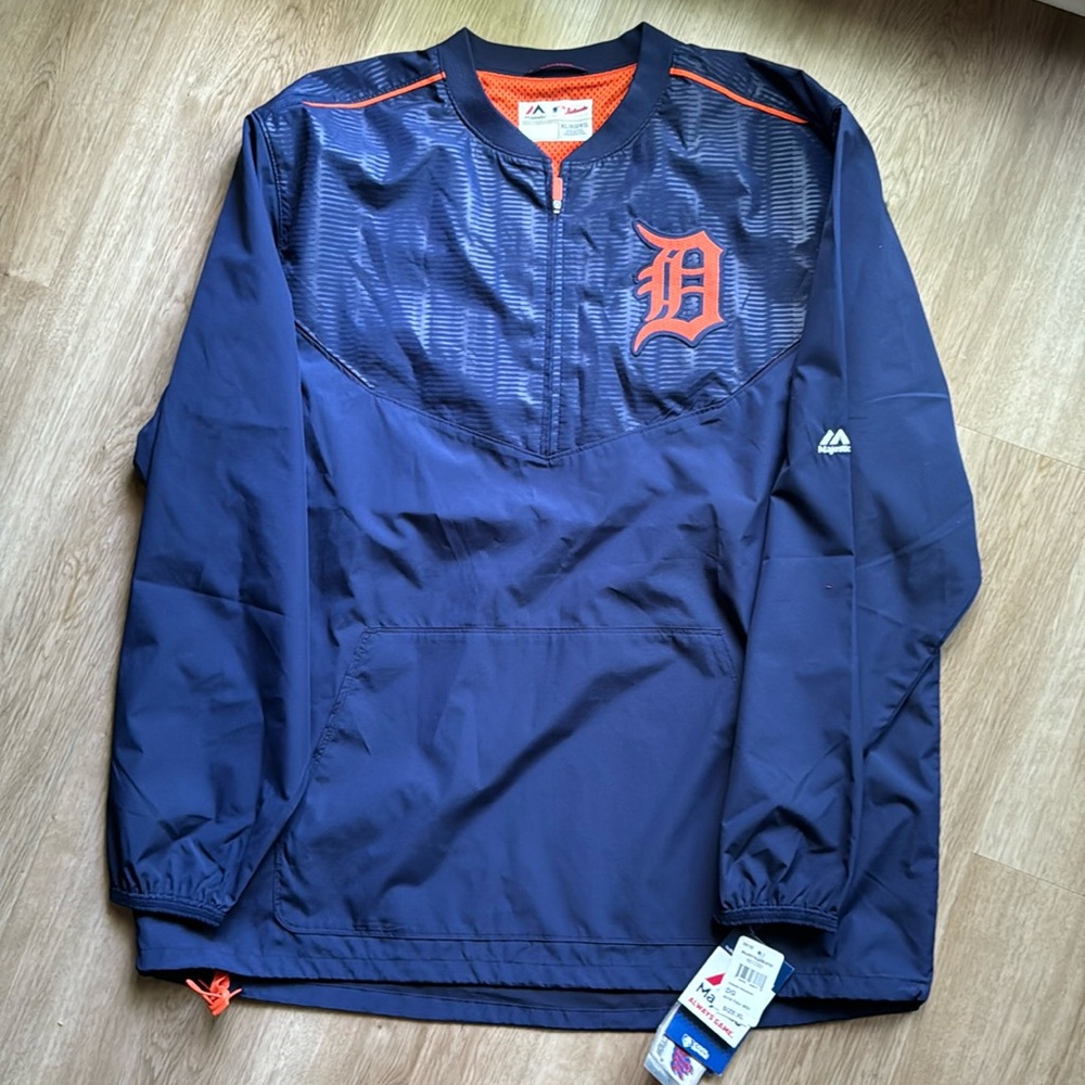 Men’s Detroit Tigers Majestic Navy Training Half Zip Jacket -XL- New with tags!